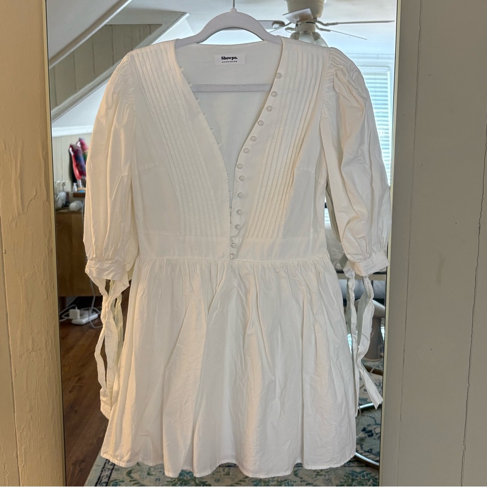 Showpo White Dress with Branded Neck Label